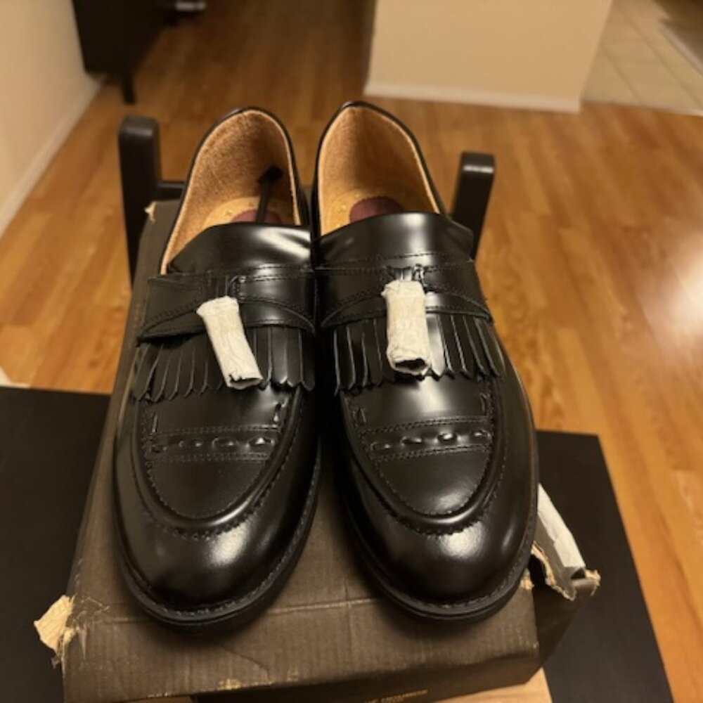 House of Hounds mens black leather loafers size 13 new
